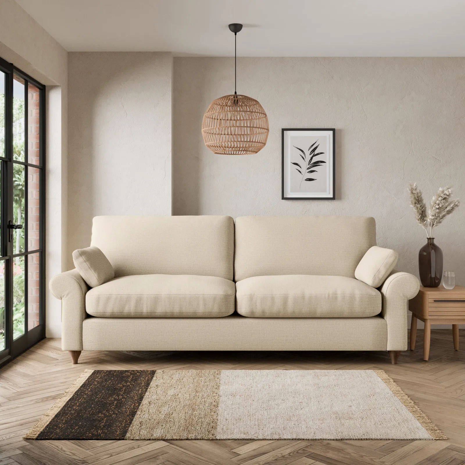 Salisbury Textured Weave 4 Seater Sofa Textured Weave Honey