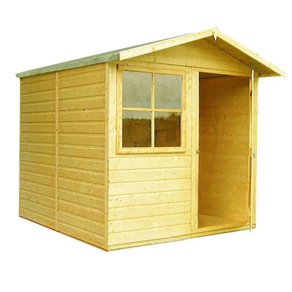 Shires Abri Single Door Tongue & Groove Garden Shed Workshop Approx 7x7 ft in Brown 5