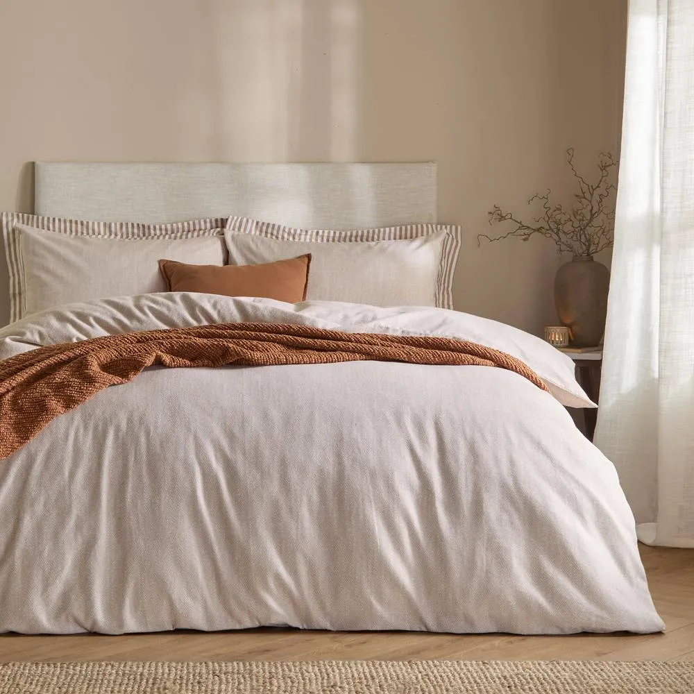 Yard Harris 100% Brushed Cotton Duvet Cover Set in Natural 1