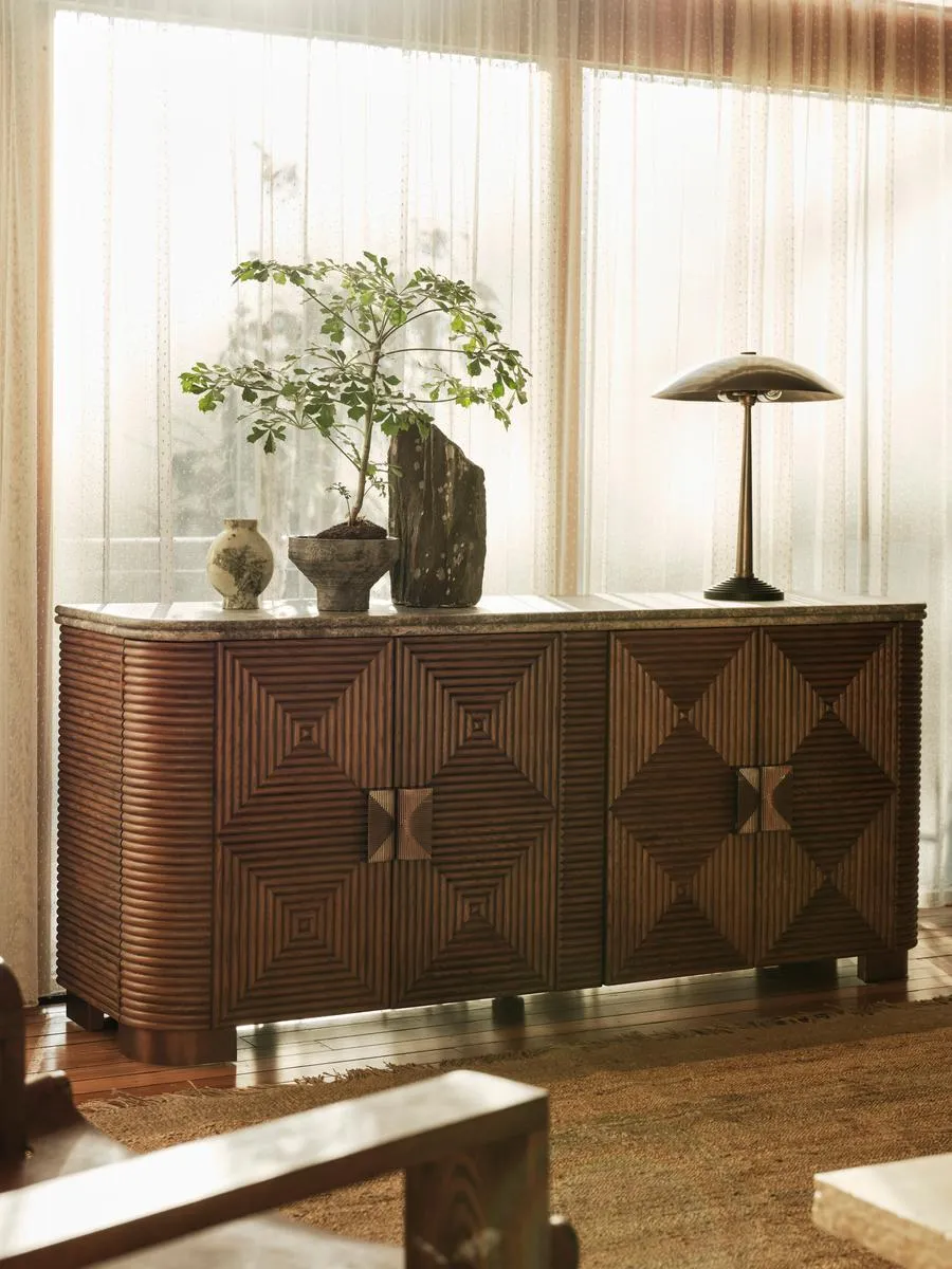 Kingsley Sideboard, Grey Emperador Marble