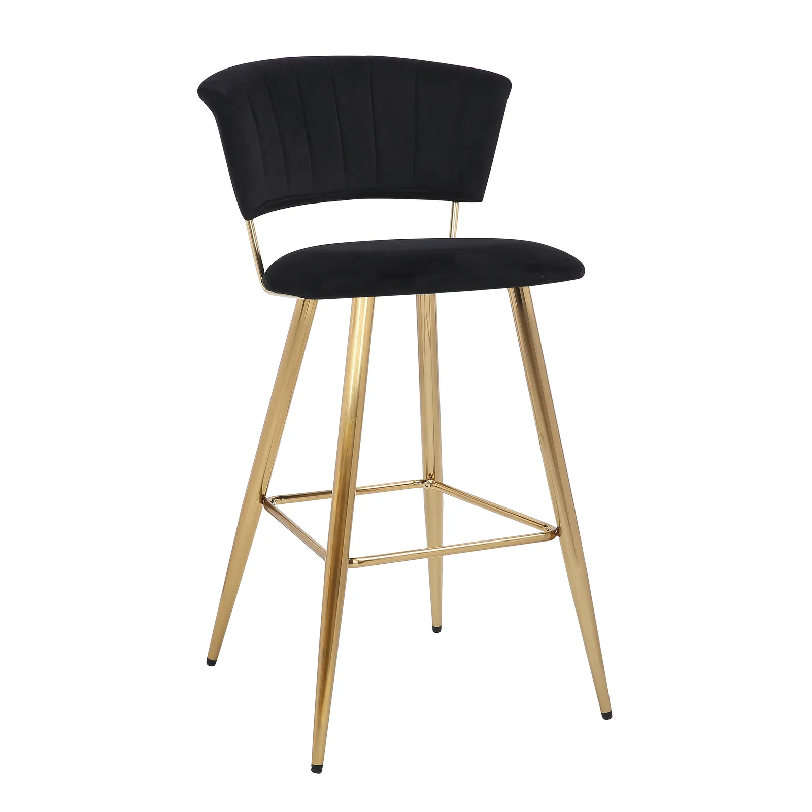 Kendall Velvet Bar Stool Black