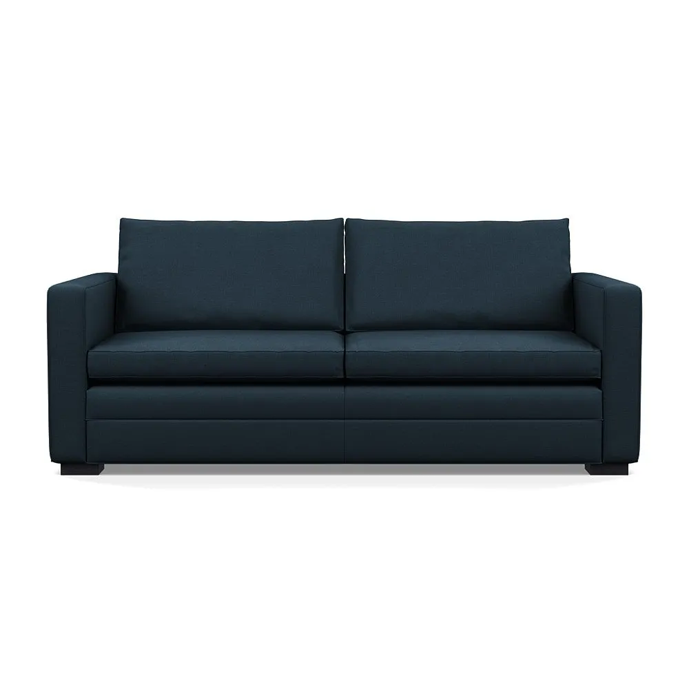 Heal's Palermo 3 Seater Sofa Siena Cotton Deep Sea Black Feet