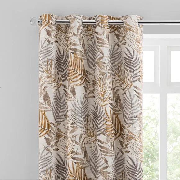 Leaf Jacquard Eyelet Curtains 1