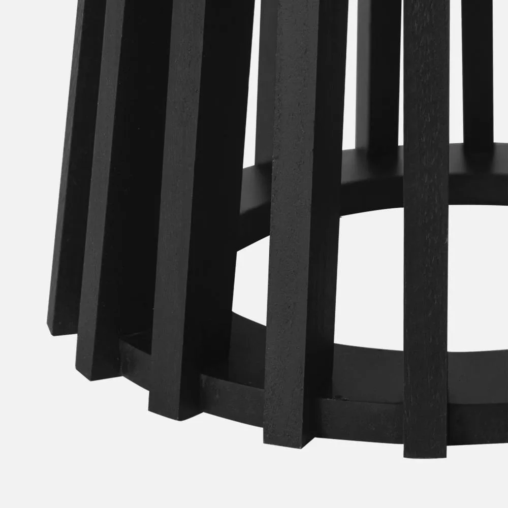 sweeek Pair Of Round Wooden-effect Coffee Tables 40cm & 60cm in Black 4