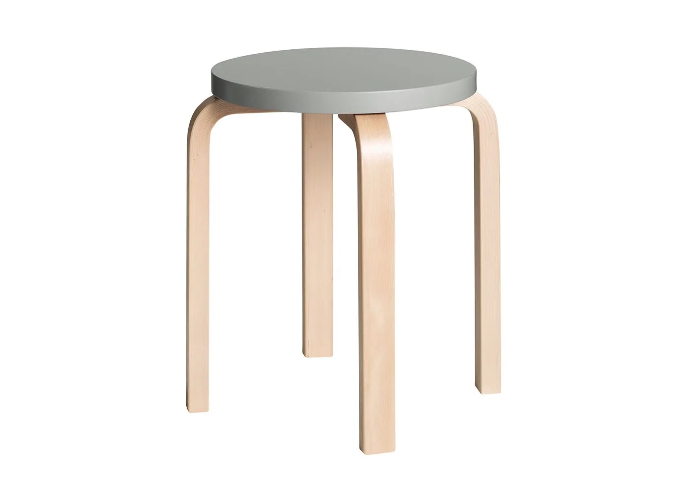 Artek Stool E60 Natural Lacquered Birch Grey Lacquered 1