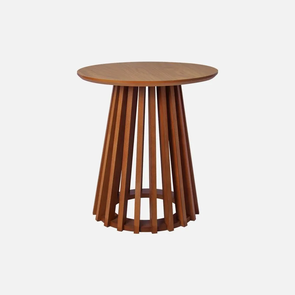 sweeek Pair Of Round Wooden-effect Coffee Tables 40cm & 60cm in Dark Brown 3