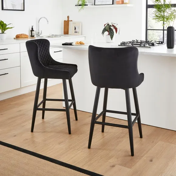 Montreal Counter Height Bar Stool, Velvet 2