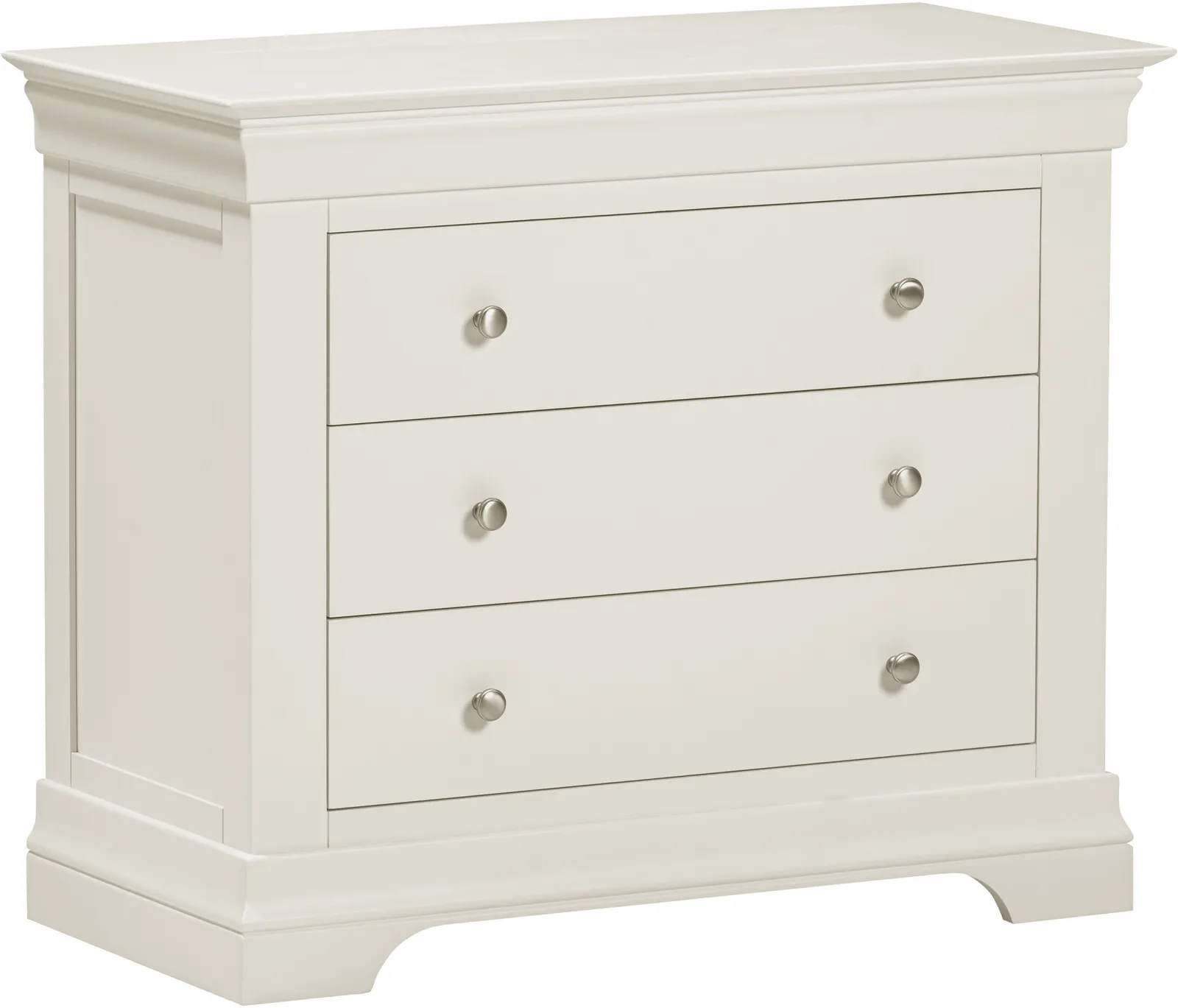 Seconique Bordeaux 3 Drawer Chest (Fully Assembled) in Ivory 2