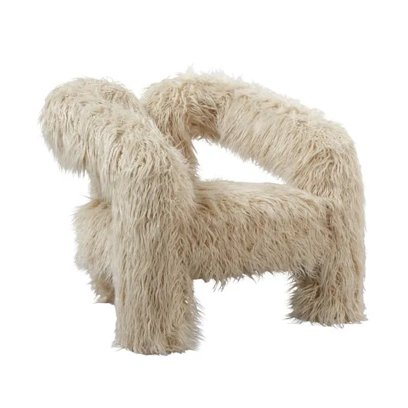 Freyja Ivory Faux Fur Accent Chair 3
