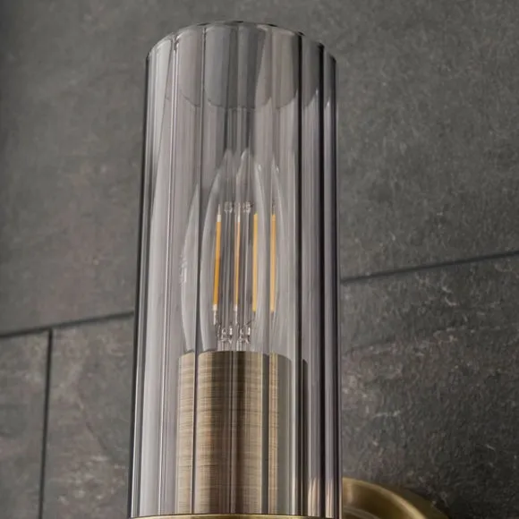 Alyn Ribbed 2 Light Bathroom Wall Light 3