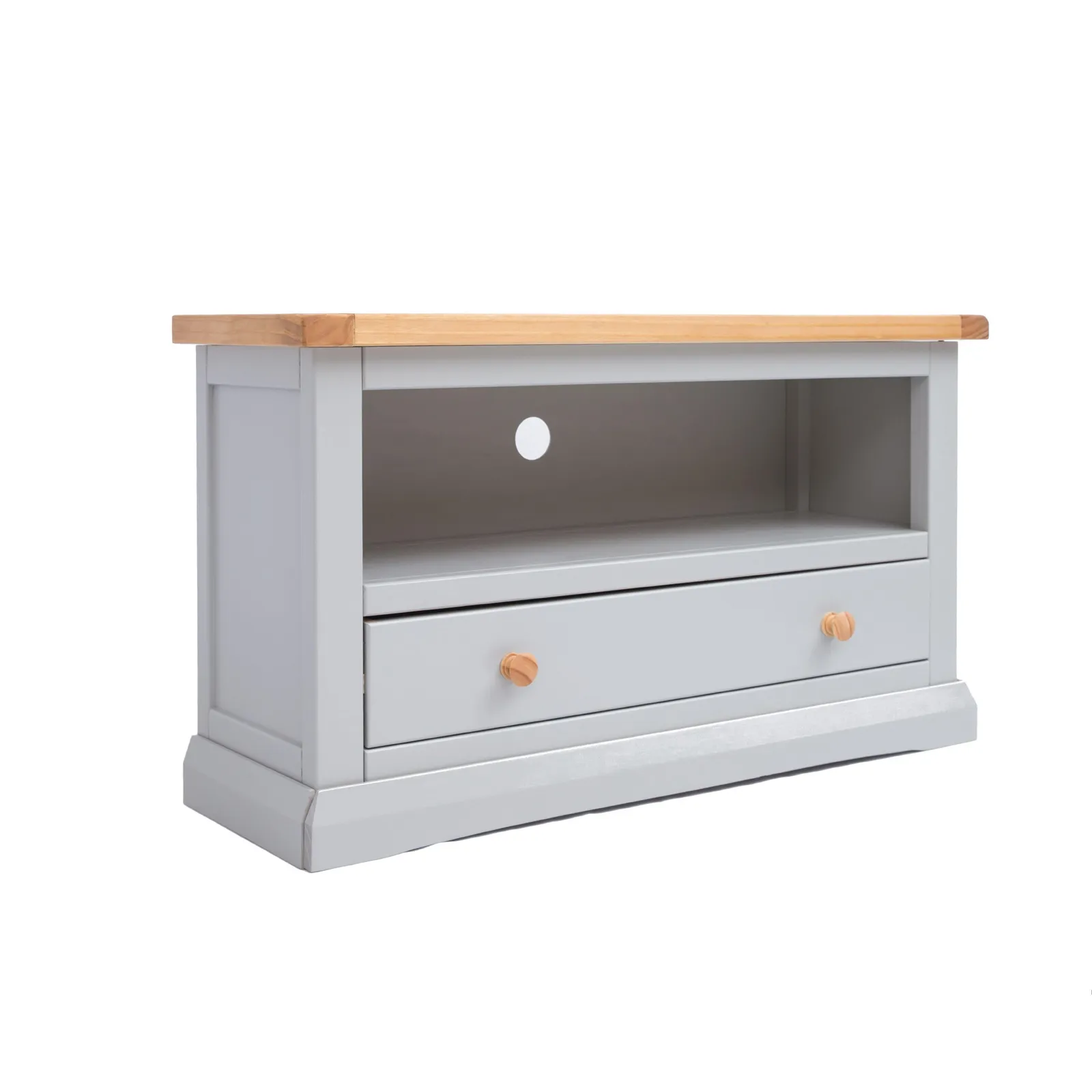 Cabinet Bits Loreo Light Grey 1 Drawer TV Cabinet Wood Knob 2