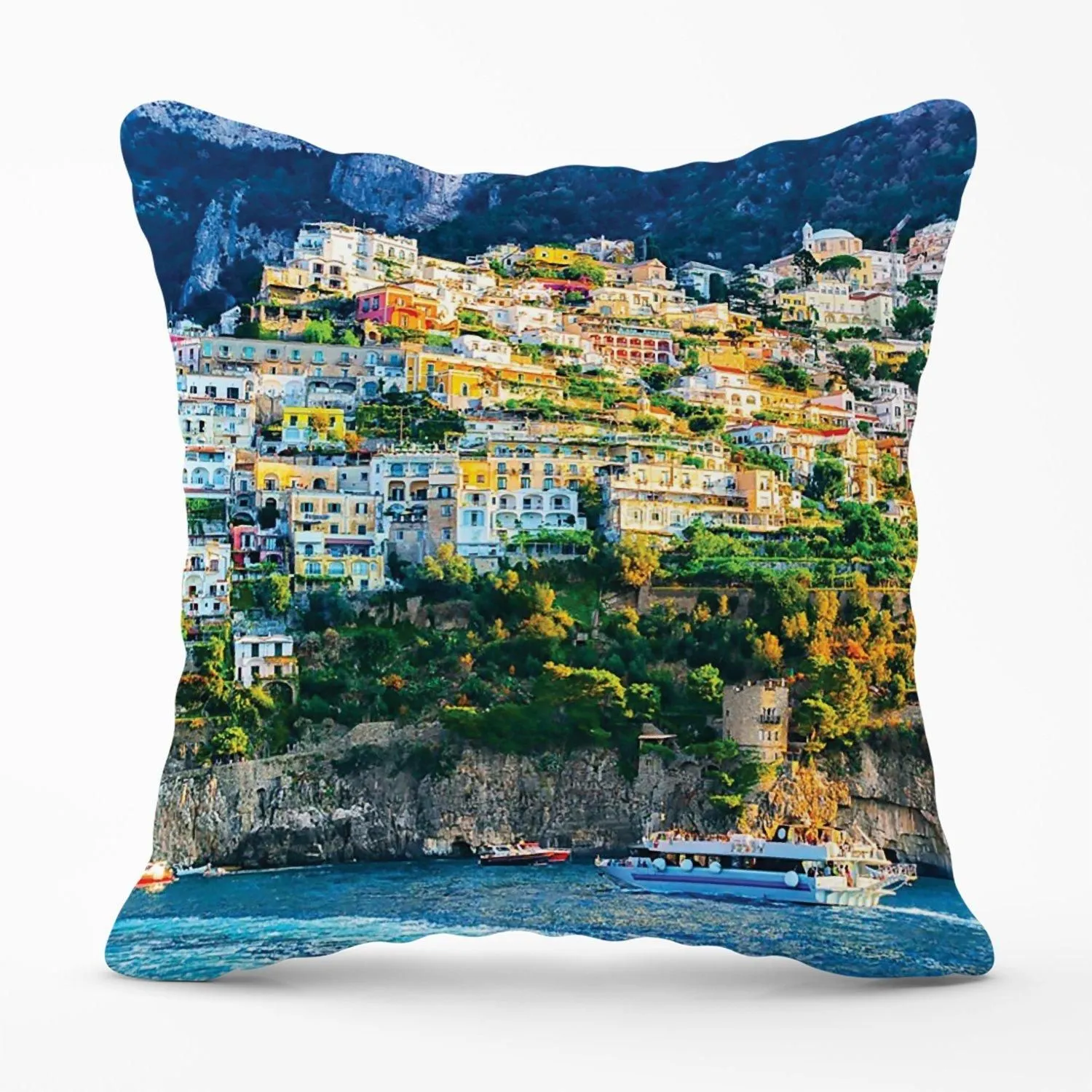 Warren Reed - Designer Positano, Amalfi Coast Outdoor Cushion in Green