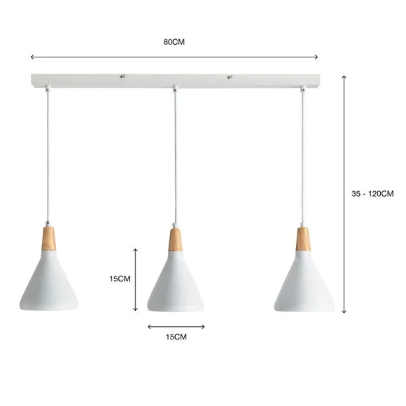 Elements Wolston 3 Light Diner Ceiling Light 6