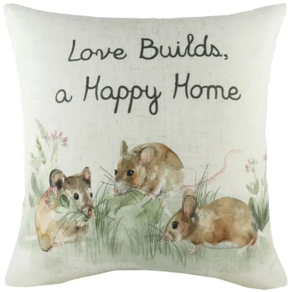 Evans Lichfield Hedgerow Mice Square Cushion