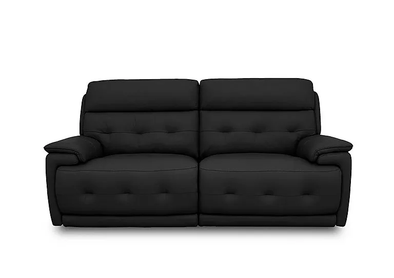 Brescia Leather 3 Seater Sofa - Classic Black
