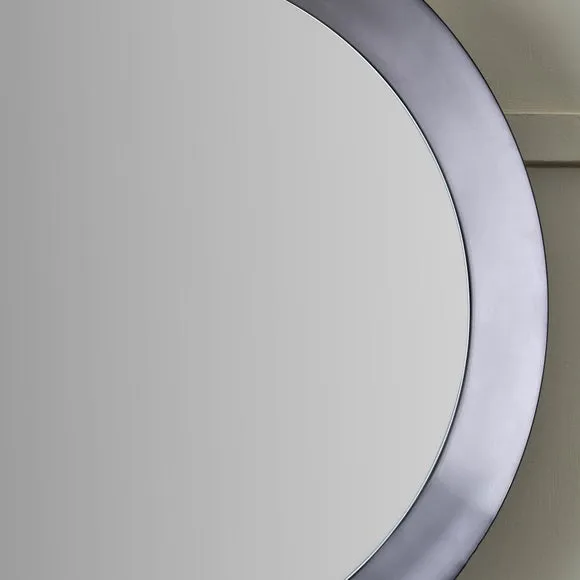Angled Metal Frame Round Wall Mirror 3
