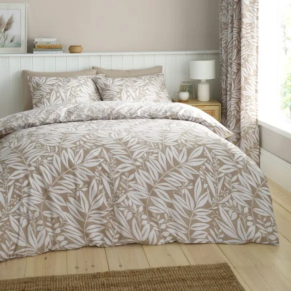 Catherine Lansfield Sorrel Leaves Reversible Duvet Cover & Pillowcase Set 3