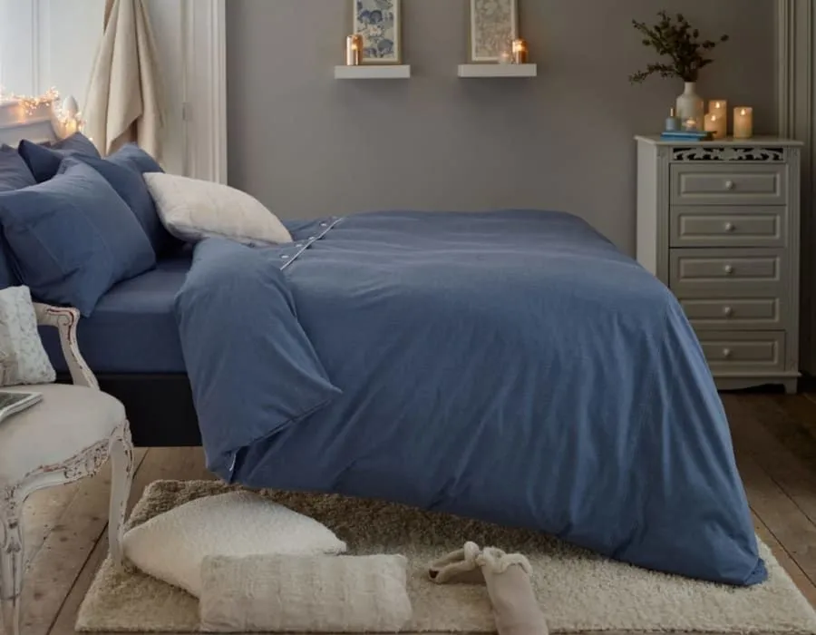 Deyongs Southwick Melange Look Duvet Cover Set - Soft & Breathable Bedding | 1846 in Blue 2