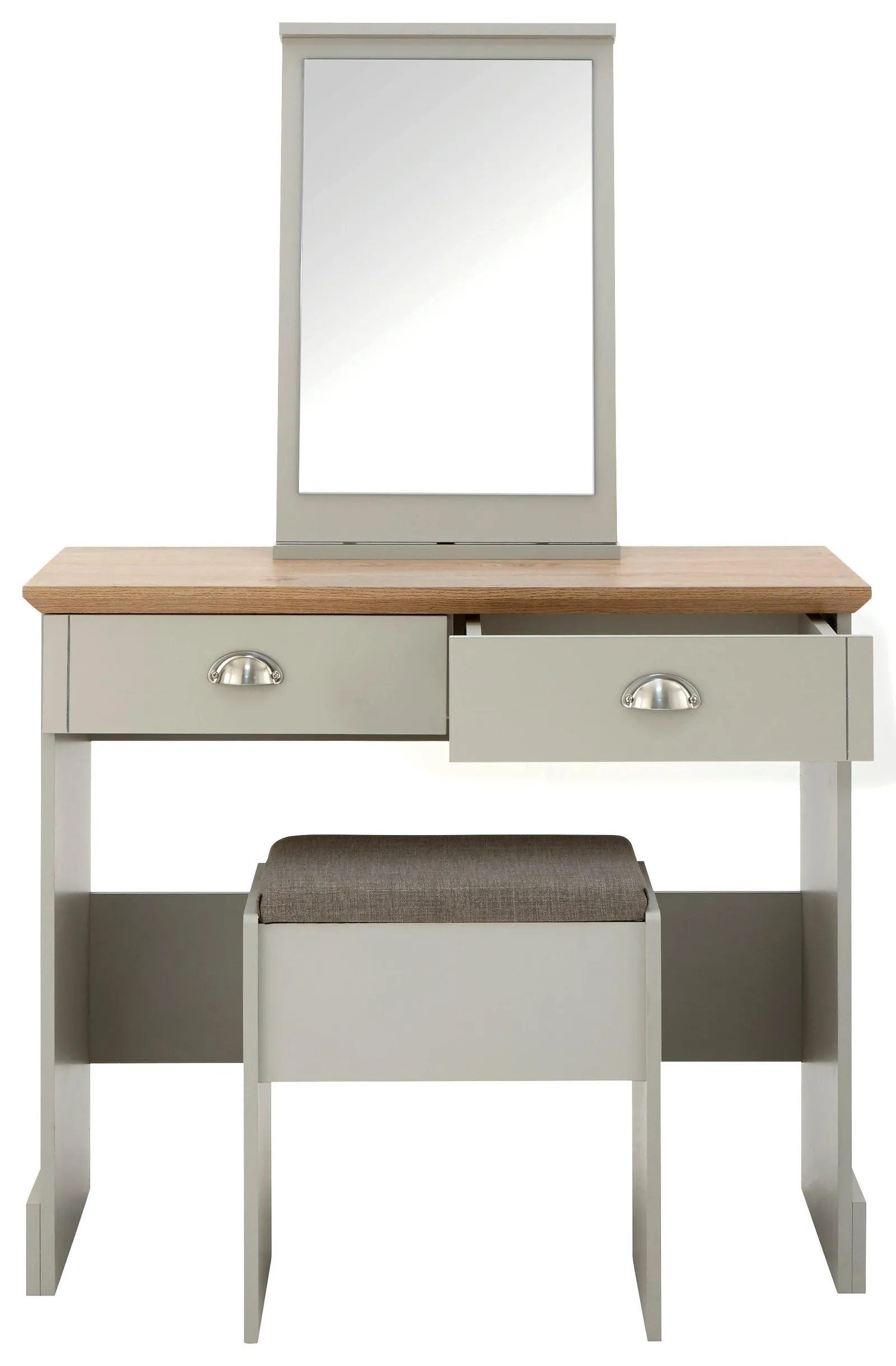 GFW Kendal Dressing Table with Stool in Grey 5