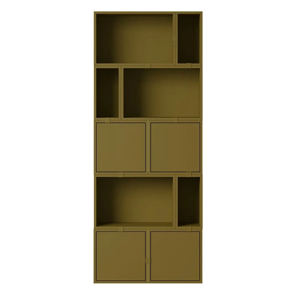 Muuto Stacked Storage System Bookcase Configuration 8 Brown Green 2