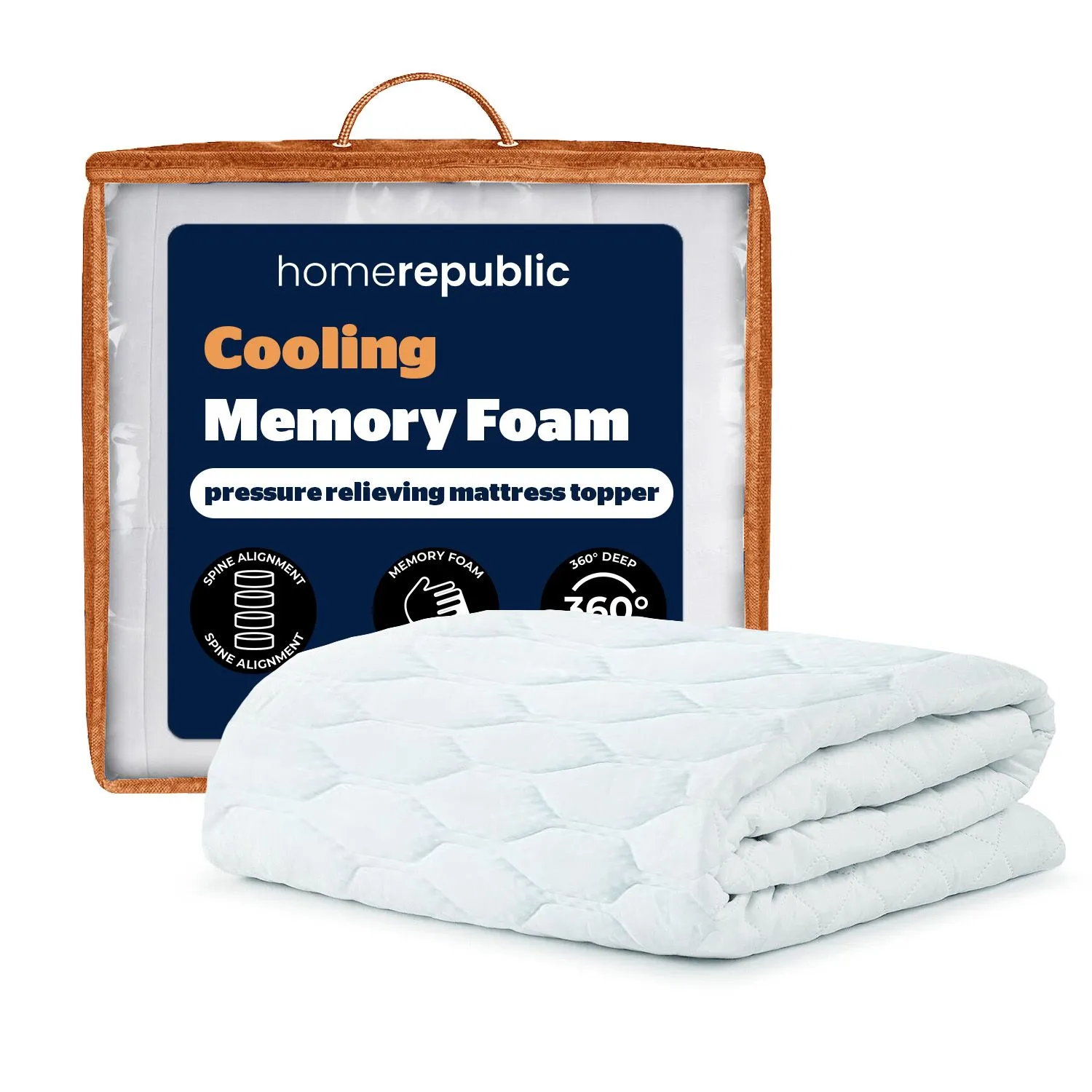 Home Republic Cooling Mattress Topper in White