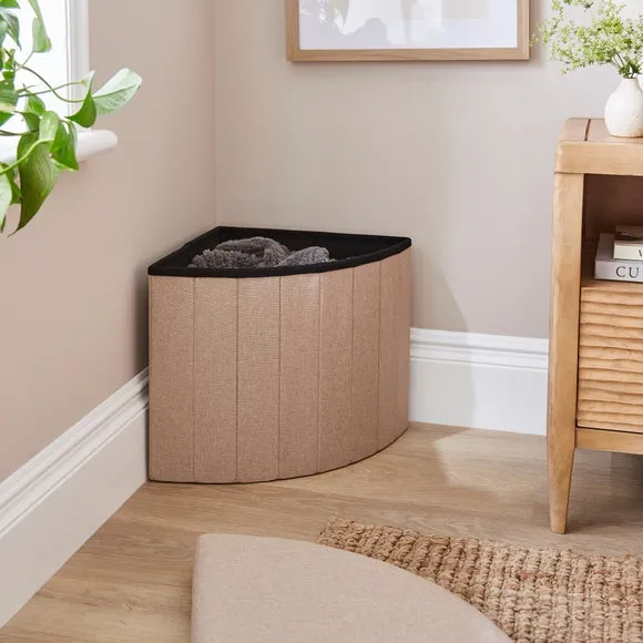 Faux Linen Corner Ottoman 2