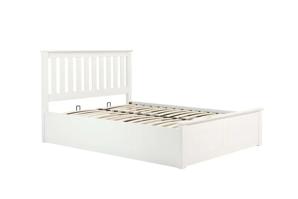 Birlea King Size Ottoman Bed White Aspen Wood Frame Storage 5FT Oak Solid 5