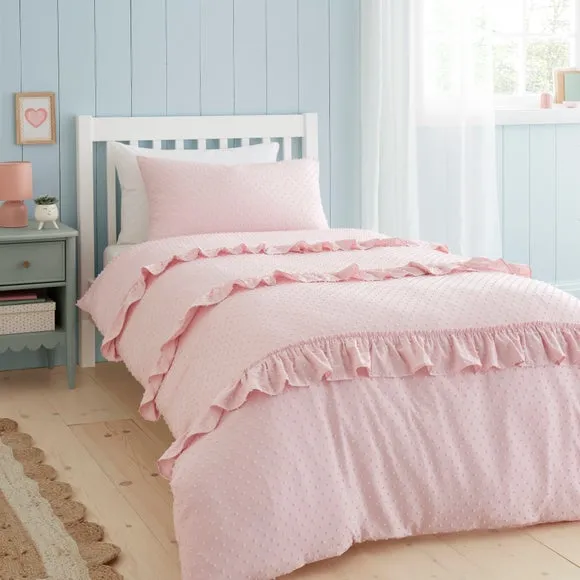 Valley Clipped Frill Quilt Cover & Pillowcase Set 1