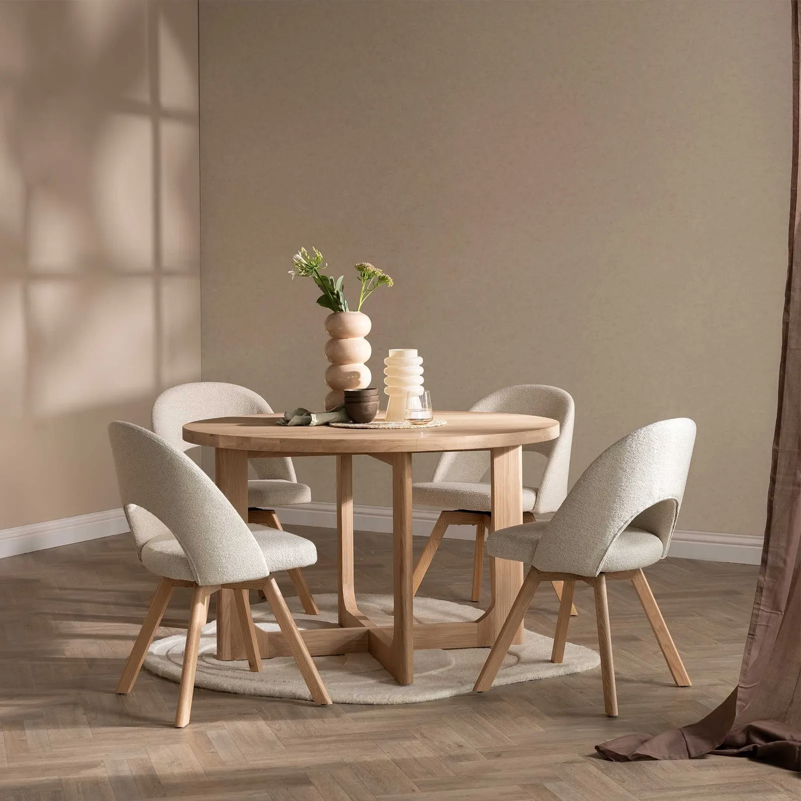 Olav Round Dining Table 120Cm, Round, Brown Oak | Barker & Stonehouse 2
