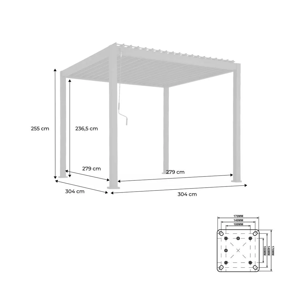 sweeek Louvered pergola aluminium 3 x 3m V2 in Beige 5