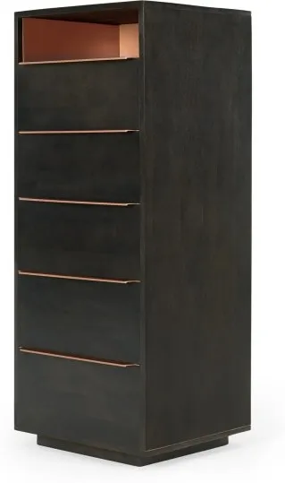 Anderson Tall Chest of Drawers, Mocha & Copper