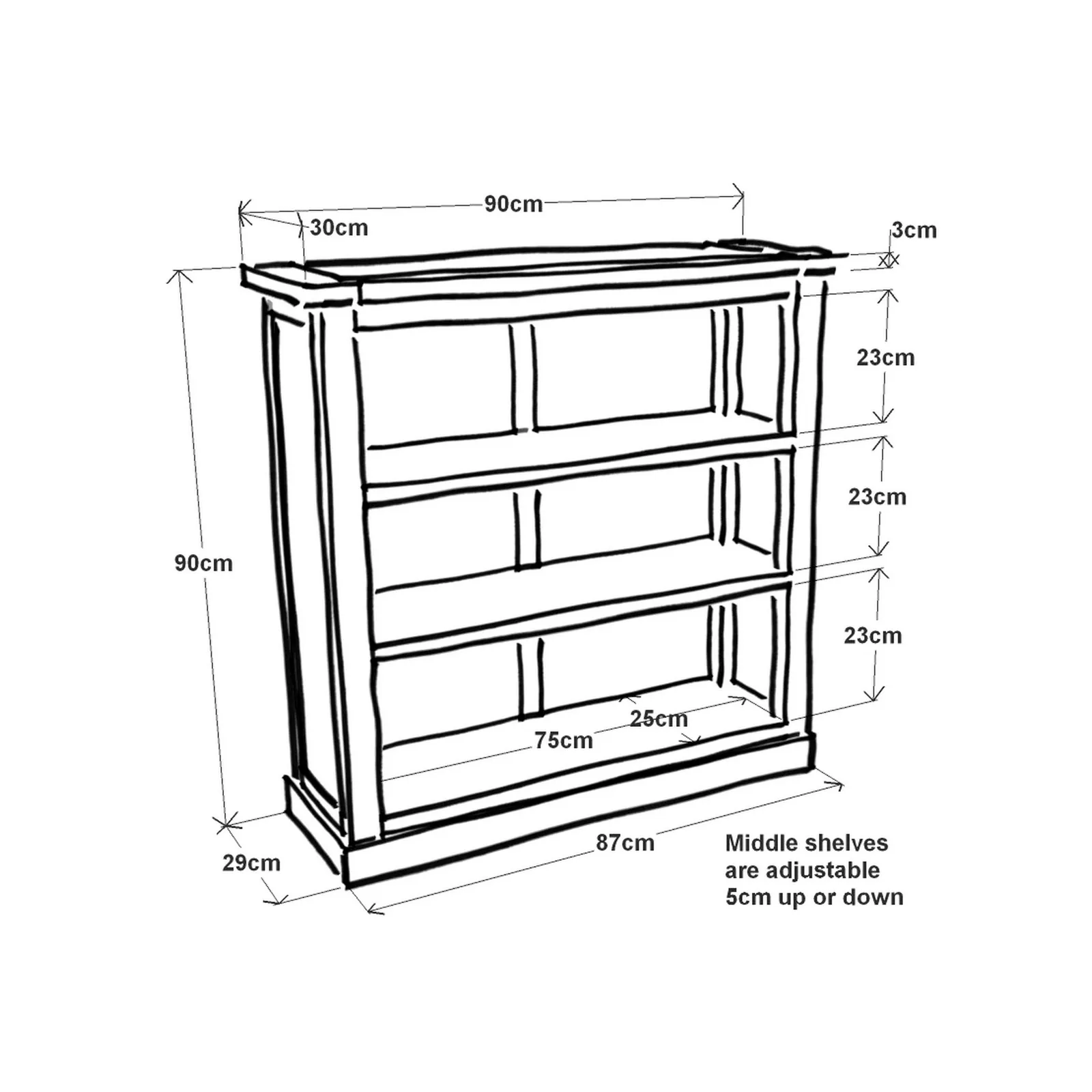Cabinet Bits Bookcase with plinth 90x90x30cm in Light Grey 5