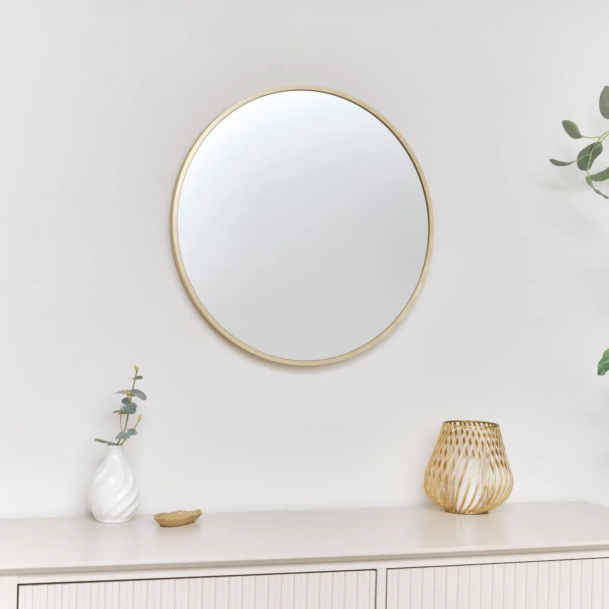 Melody Maison Round Gold Wall Mirror - 50cm X 50cm 4