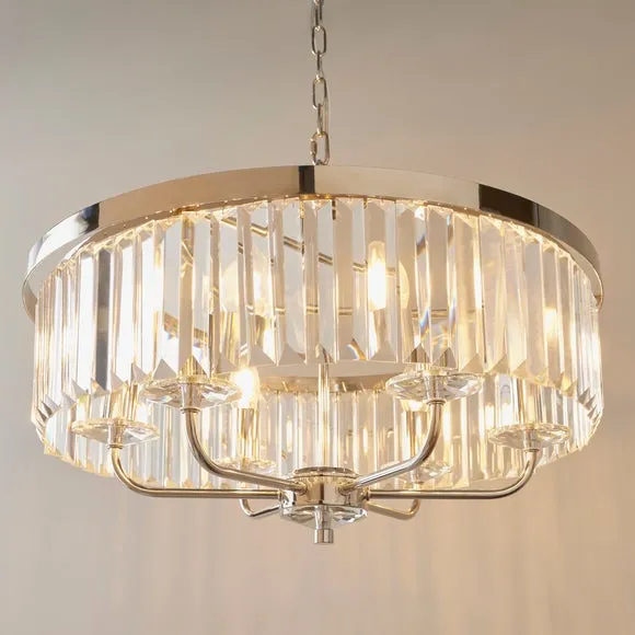 Return - Vogue Balmoral 6 Light Chandelier, Nickel