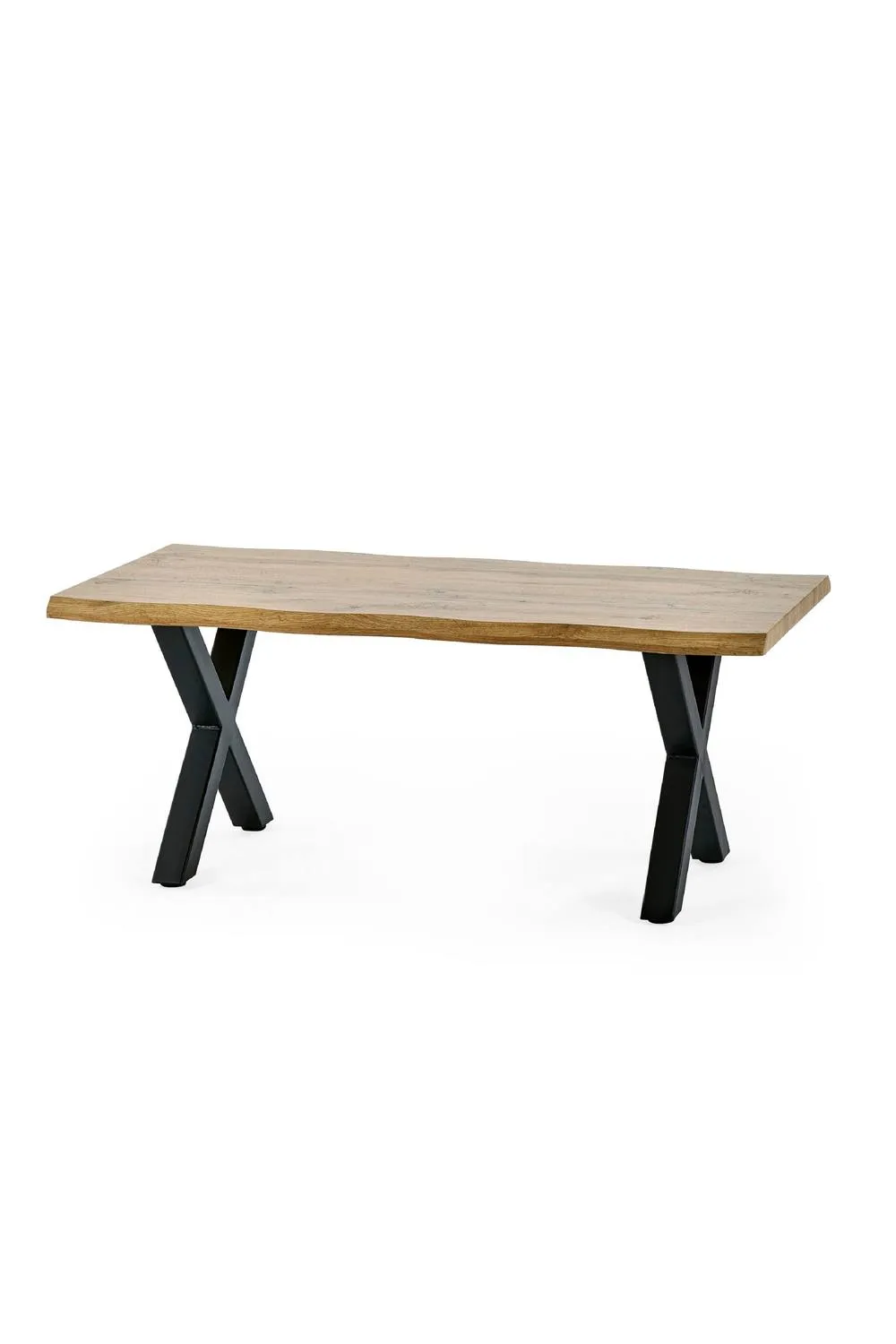 Julian Bowen Harvey Live Edge Rectangular Coffee Table with Cross Legs in Light Oak 2