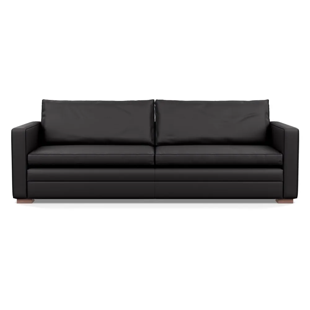 Heal's Palermo 5 Seater Sofa Leather Grain Graphite 063 Walnut Feet 1