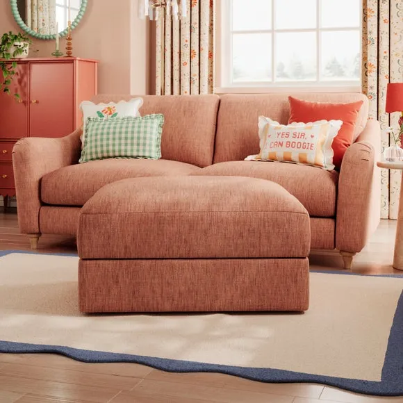 Hattie Slub Faux Linen Storage Footstool 3