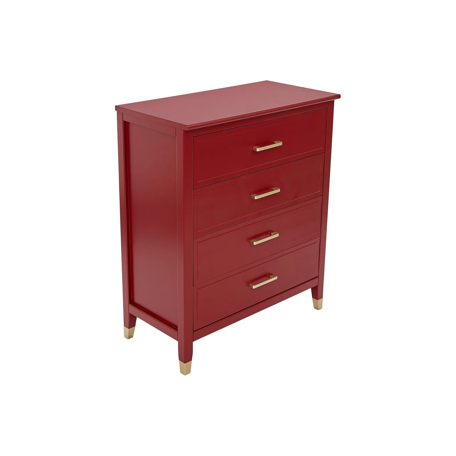 Cabinet Bits Palazzi 4 Drawer Chest of Drawers in Red 4