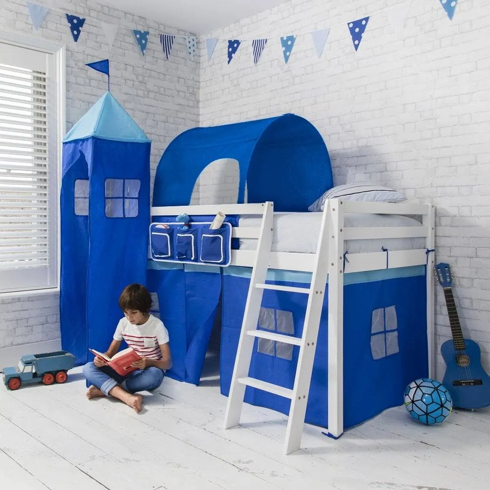 Nöa and Nani Moro Cabin Bed Midsleeper with Blue NW Package in White 4