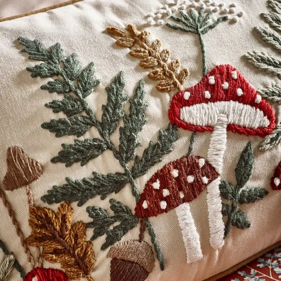 Catherine Lansfield Woodland Embroidered Rectangular Cushion 2