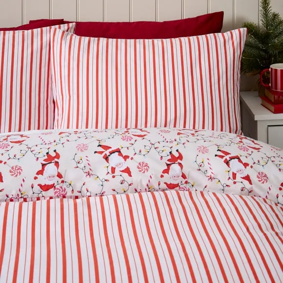 Catherine Lansfield Santas Duvet Cover & Pillowcase Set 4