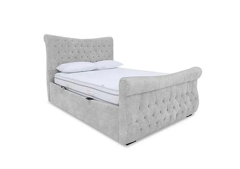 Lance Left Hand Side Opening Ottoman Bed Frame - Super King - Lace Dolphin