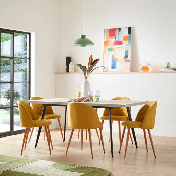 Zuri 4-6 Seater Rectangular Extendable Dining Table, Concrete Effect 5