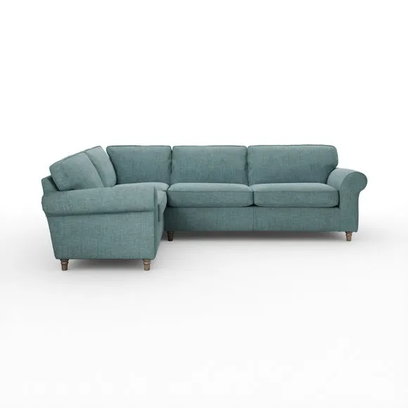 Flori Tonal Plush Chenille Corner Sofa 6