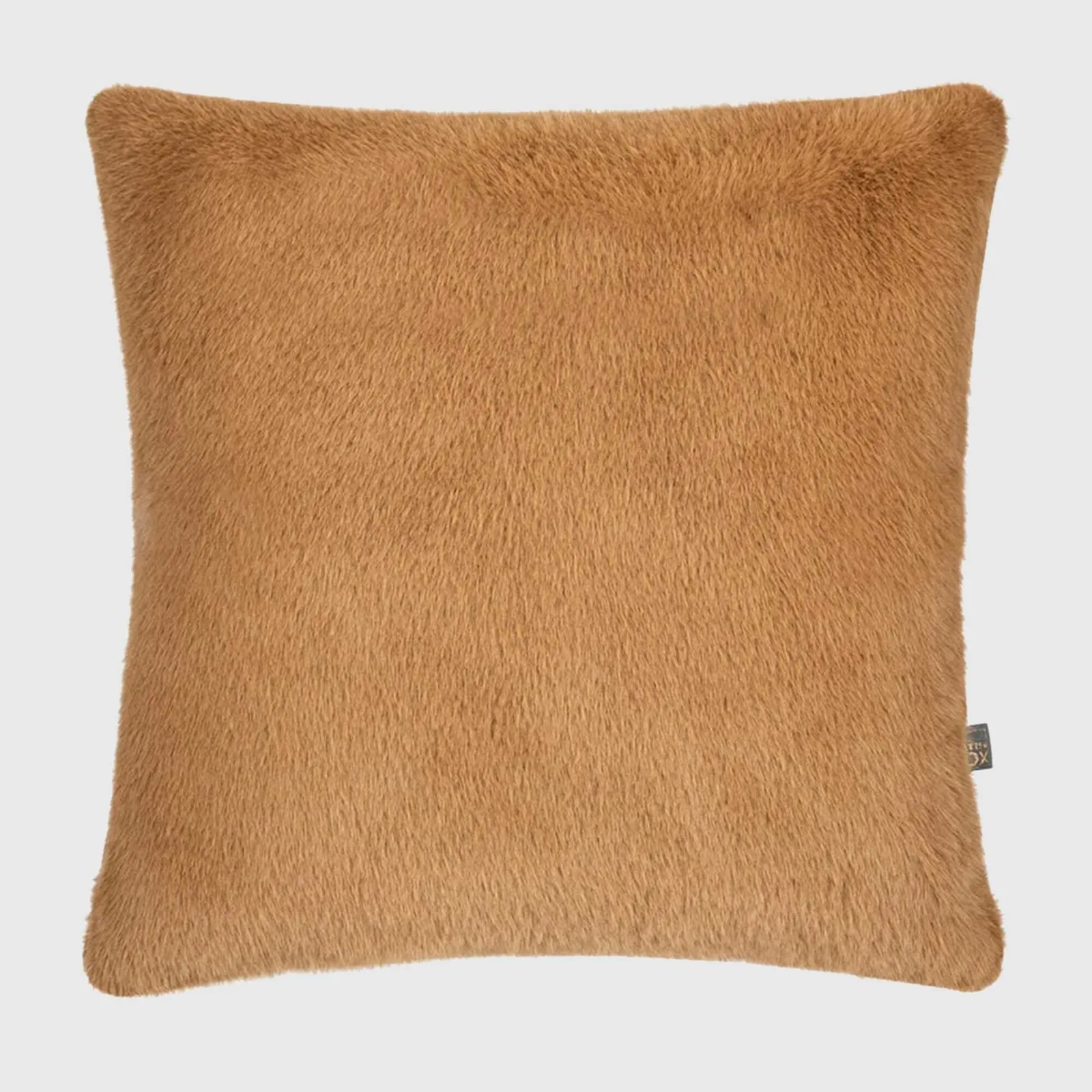 Plush Golden Cognac Cushion, Square, Orange Polyester | Barker & Stonehouse