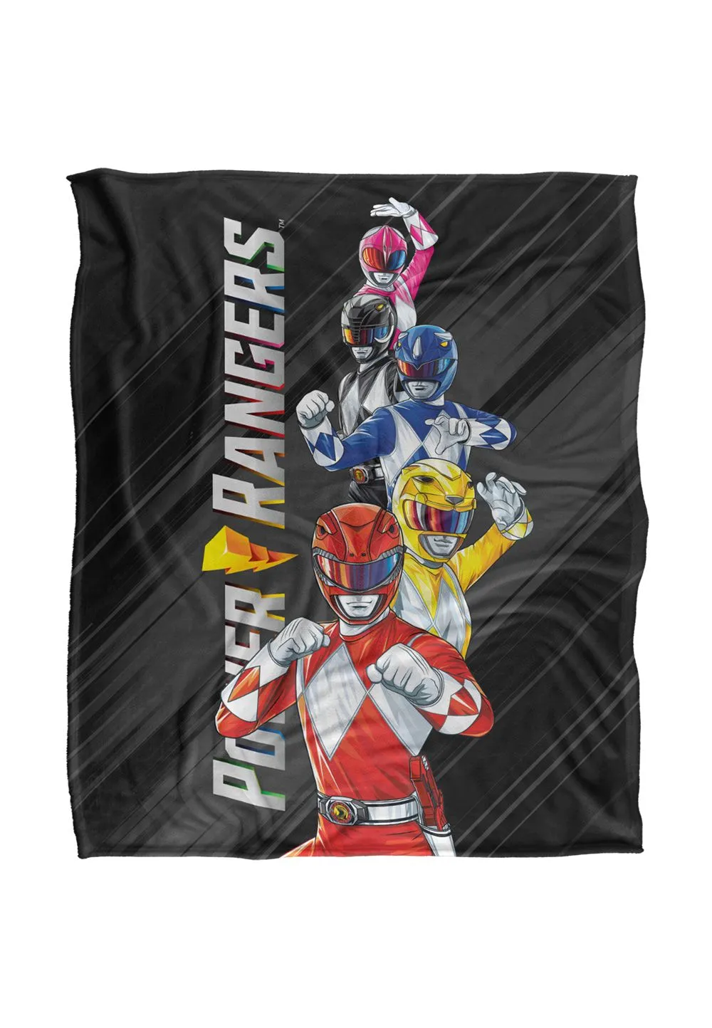 Power Rangers Ranger Stack Silky Touch Super Soft Throw Blanket 152 X 127 cm in White