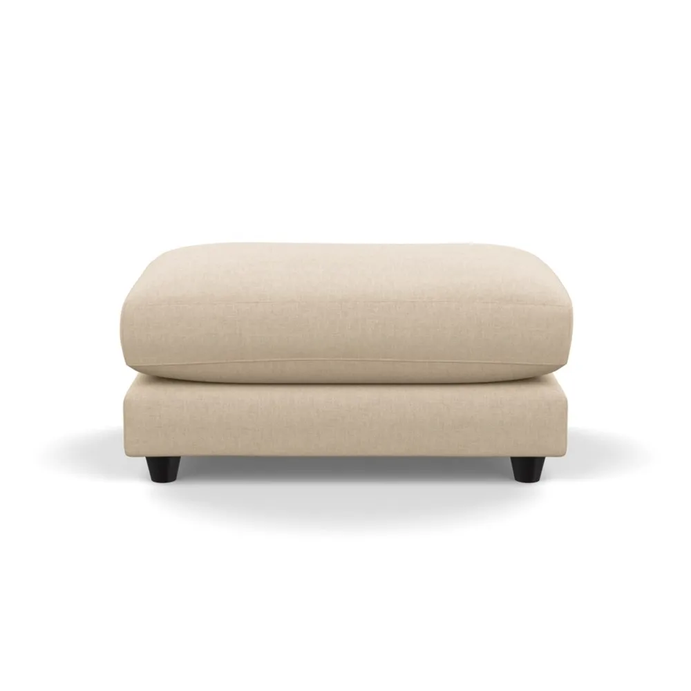 Heal's Snooze Footstool Brushed Cotton Oat Black Feet