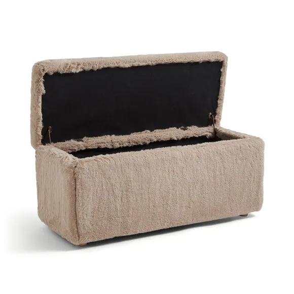 Elysia End of Bed Ottoman, Faux Fur 6