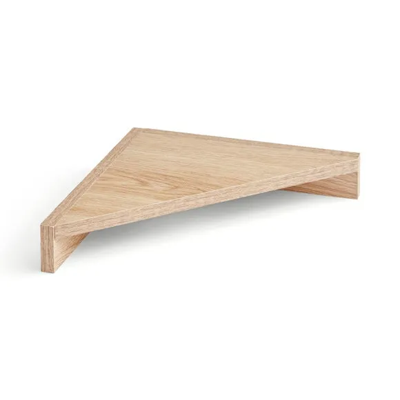 Ainsley Oak Effect Corner Wall Shelf 2