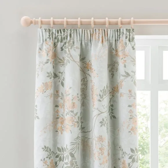 Trailing Wisteria Blackout Pencil Pleat Curtain (Blackout Available) 1